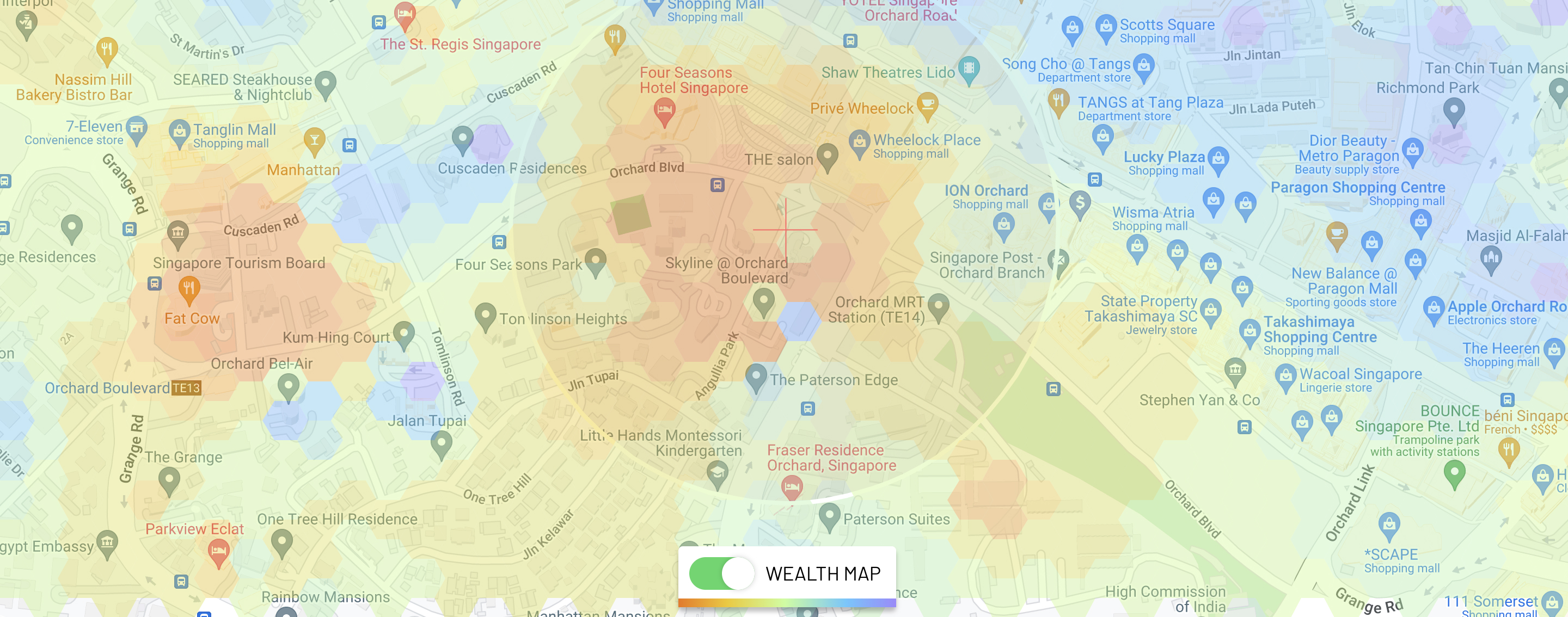 Location Intelligence with wealth heatmap